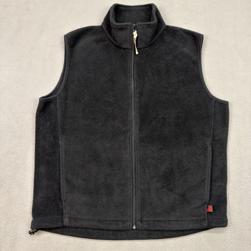 Woolrich Vest Mens Medium Black 100% Polyester Fleece Full Zip Outdoors Gorpcore